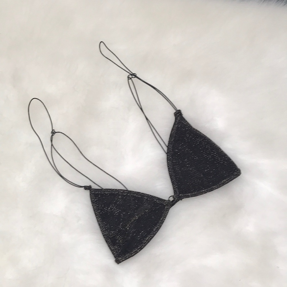 NWOT Free People Intimately Black Gold Bralette - Picture 4 of 7